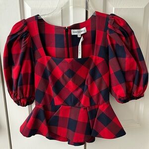Hunter Bell Buffalo Plaid Conway peplum top